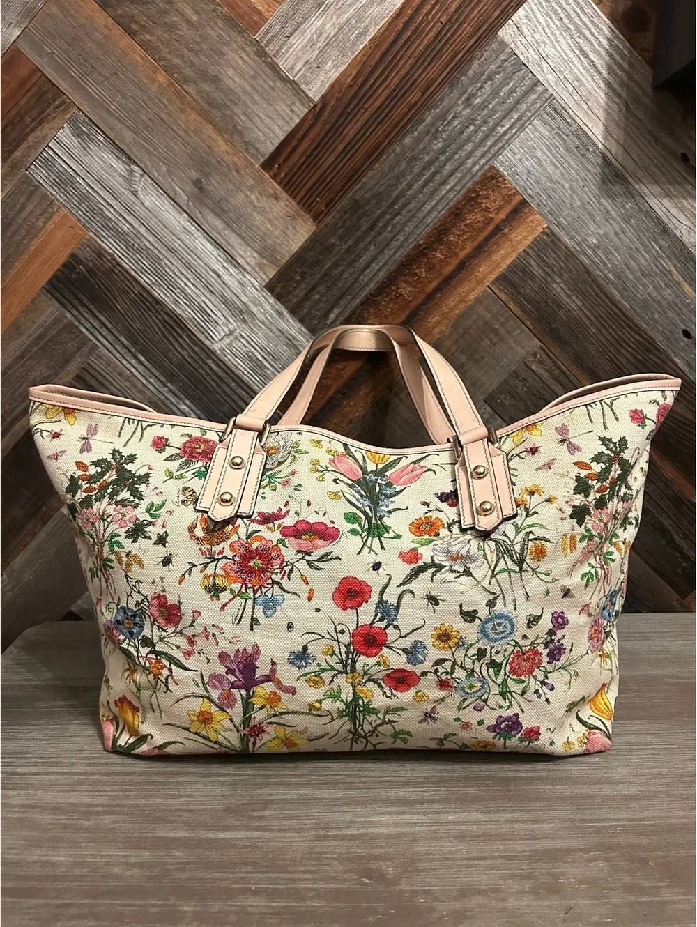 Gucci Flora Botanical Canvas Tote Bag